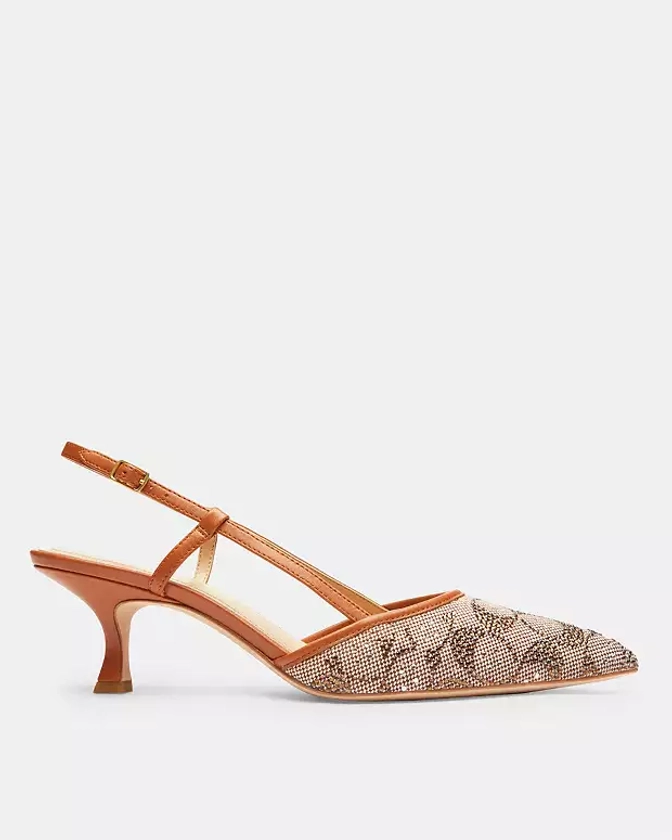 COACH® GB | Rosie Slingback In Crystal Signature Jacquard