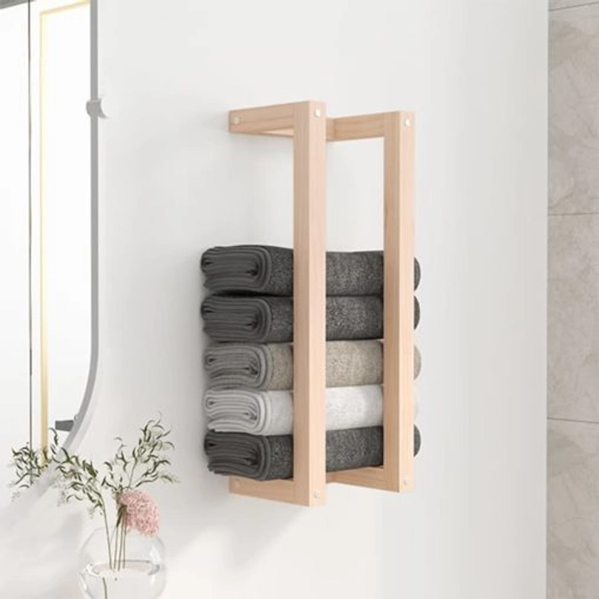 Pine Wood Towel Rack 23x18x60cm - Complete Storage Solutions