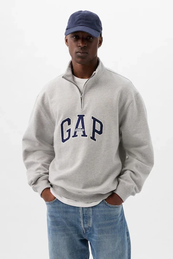 Buy Gap Grey Heavyweight Arch Logo Pullover from the Next UK online shop