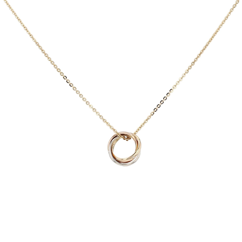 Cartier Trinity necklace in 3 golds and diamonds