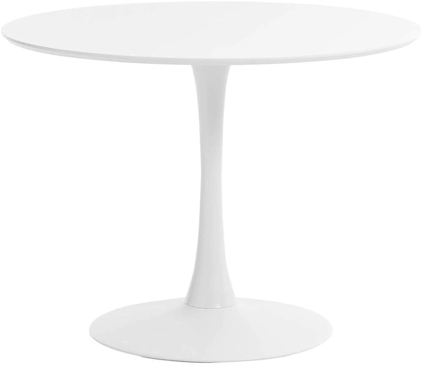 SuperGift.com Modern Round Dining Table 80cm White Colored Top Small Kitchen Dining Room Furniture, Pedestal Dining Table, Leisure Table, Living Room Table : Amazon.co.uk: Home & Kitchen