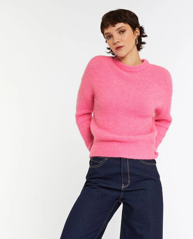 Pull col rond - Rose