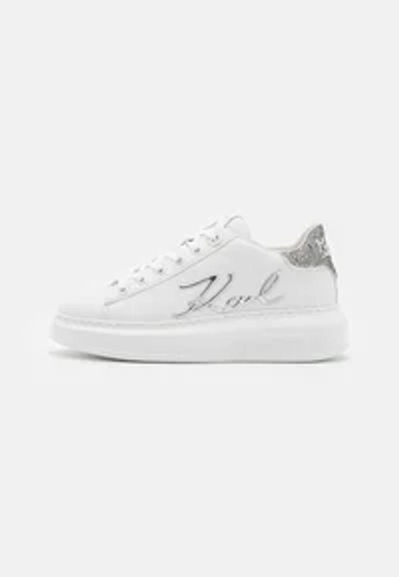 KARL LAGERFELD KAPRI SIGNIA LACE - Baskets basses - white/silver/blanc - ZALANDO.BE