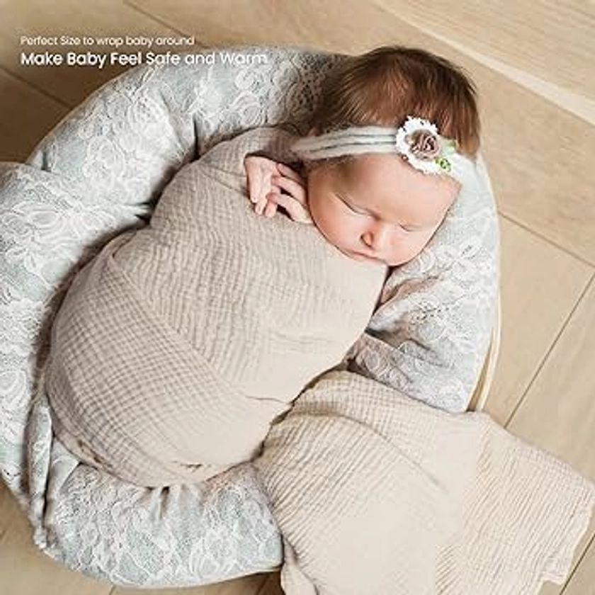 lulumoon Baby Swaddle Blankets - Cotton Wrap Blanket Soft Baby Receiving Blankets Neutral 2 Pack (Olive) : Amazon.nl: Baby Products