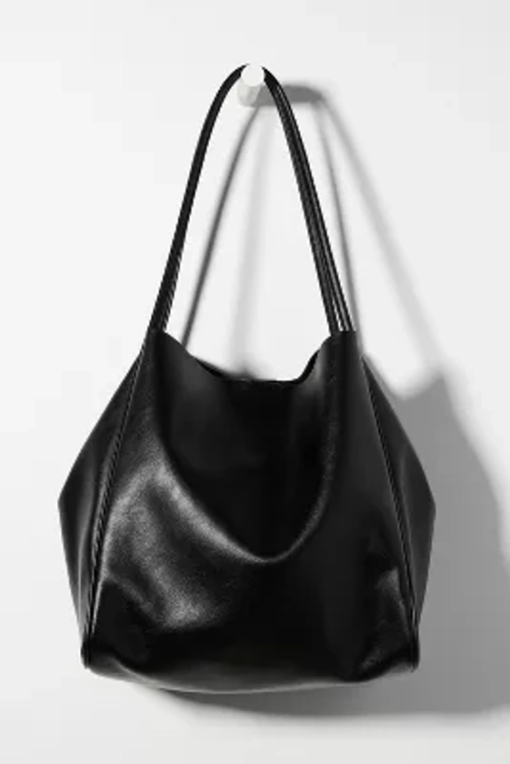 Slouchy Faux Leather Tote | Anthropologie