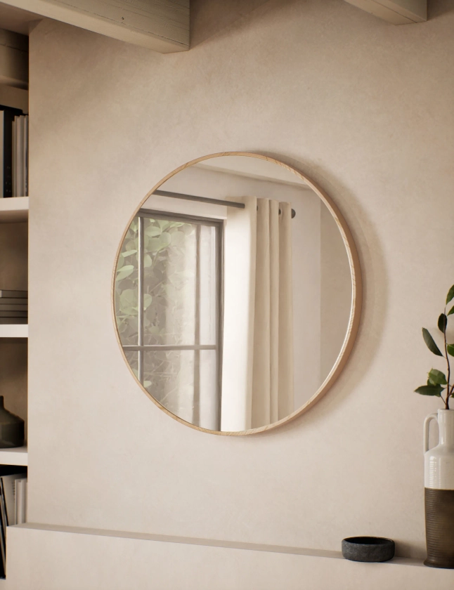 Round Pine Wall Mirror | M&S Collection | M&S