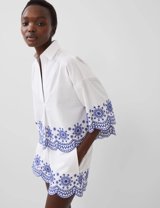 Pure Cotton Embroidered Relaxed Shirt | French Connection | M&S