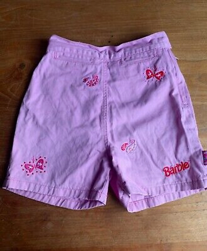 Vintage 90s Barbie Girls Cotton Twill Embroidered Pink Shorts Age 7-8 | eBay