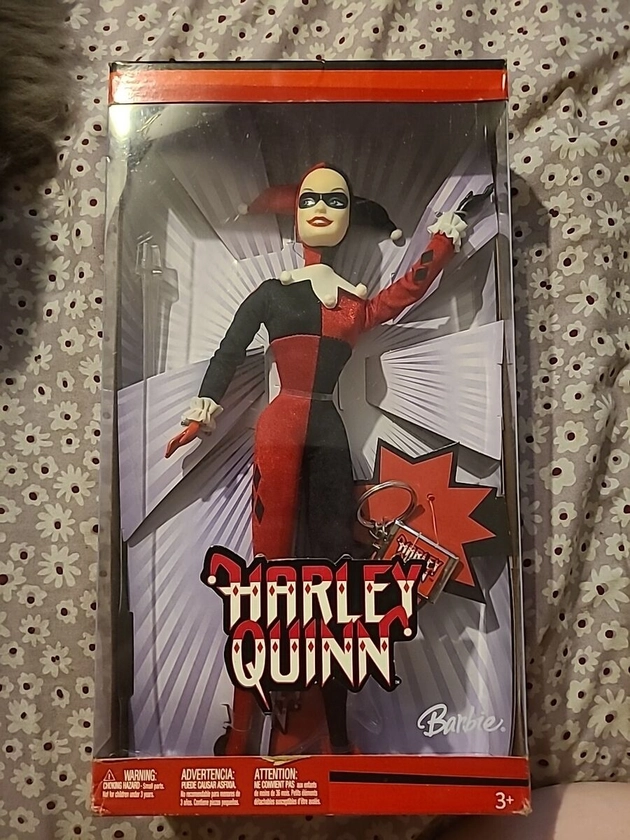 Harley Quinn Barbie Doll w/Super Hero DC Mattel NEW Damaged Box RARE❤️🖤