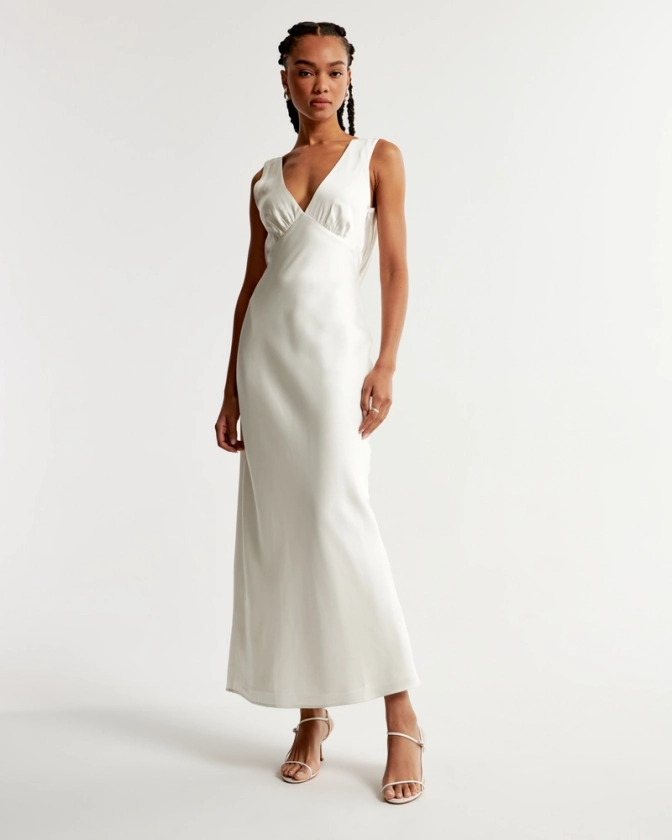 Women's Plunge Cowl Back Maxi Dress | Women's The A&F Wedding Shop | Abercrombie.com