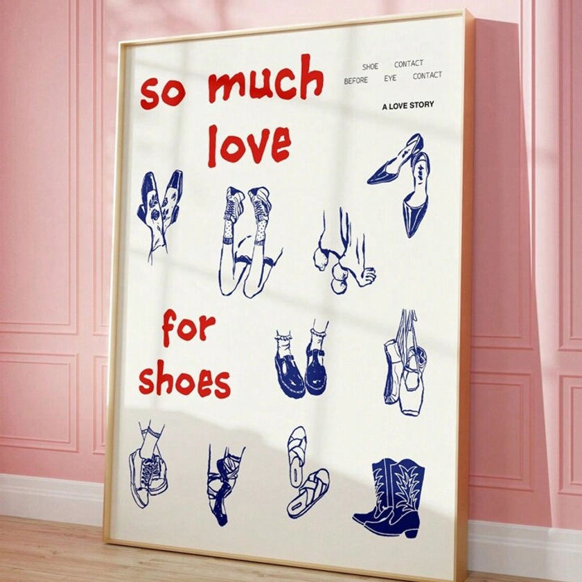 1pc,Trendy Exhibition French Poster, Shoes Lover Aesthetic Home Wall Decor Art, Colorful Illustration, Vintage Retro Trendy Gift, Fashion Poster, Home Decor,50*70cm(19.7*27.5in)Unframed