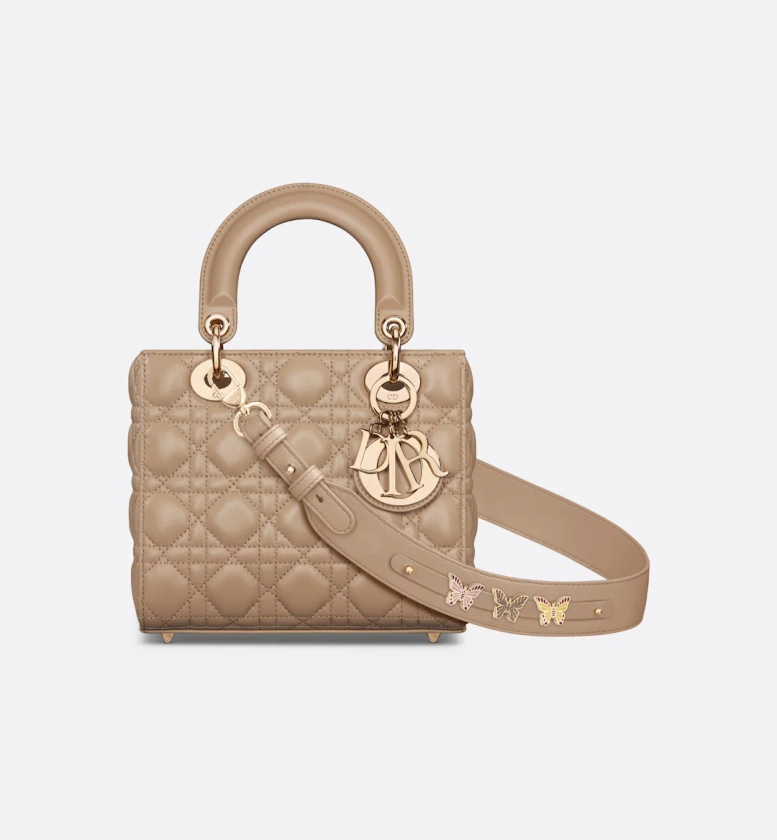 Small Lady Dior My ABCDior Bag Biscuit Cannage Lambskin | DIOR