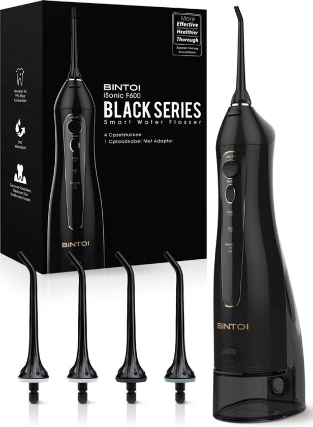 Bintoi® iSonic Black Series F600 - Waterflosser - Flosapparaten - Monddouche | bol