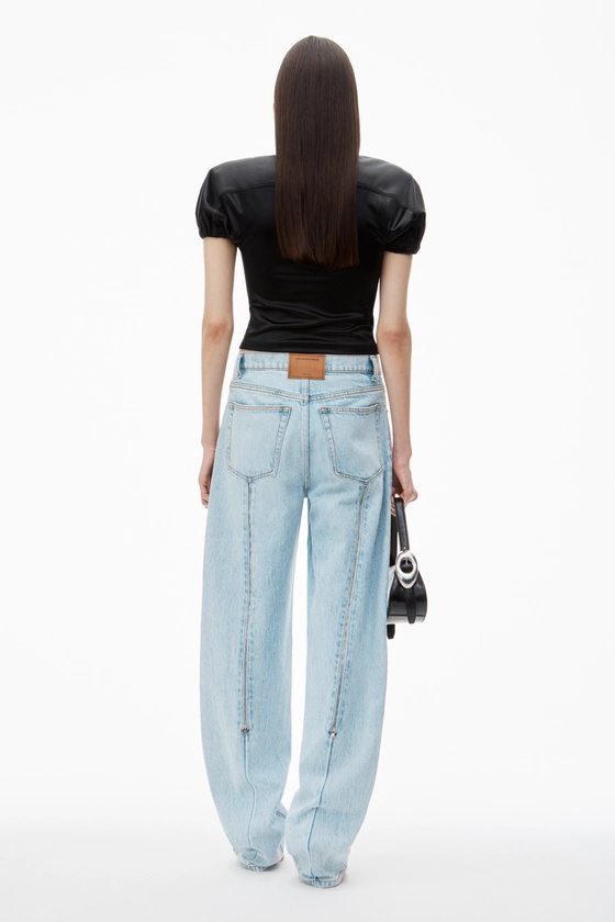 alexanderwang Zipped Back Slit Wide-Leg Jeans #RequestCountryCode#