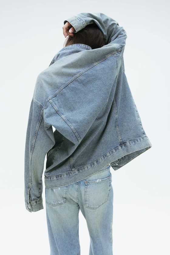 Oversized Denim Jacket - Light denim blue - Ladies | H&M US