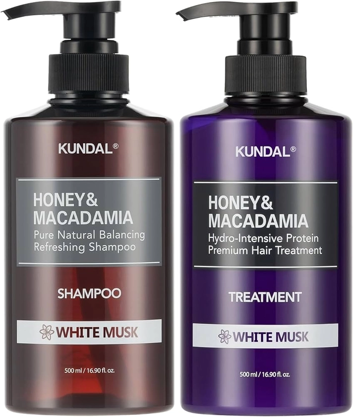 KUNDAL Natural Hair Shampoo and Conditioner 500ml 2Set (White Musk)