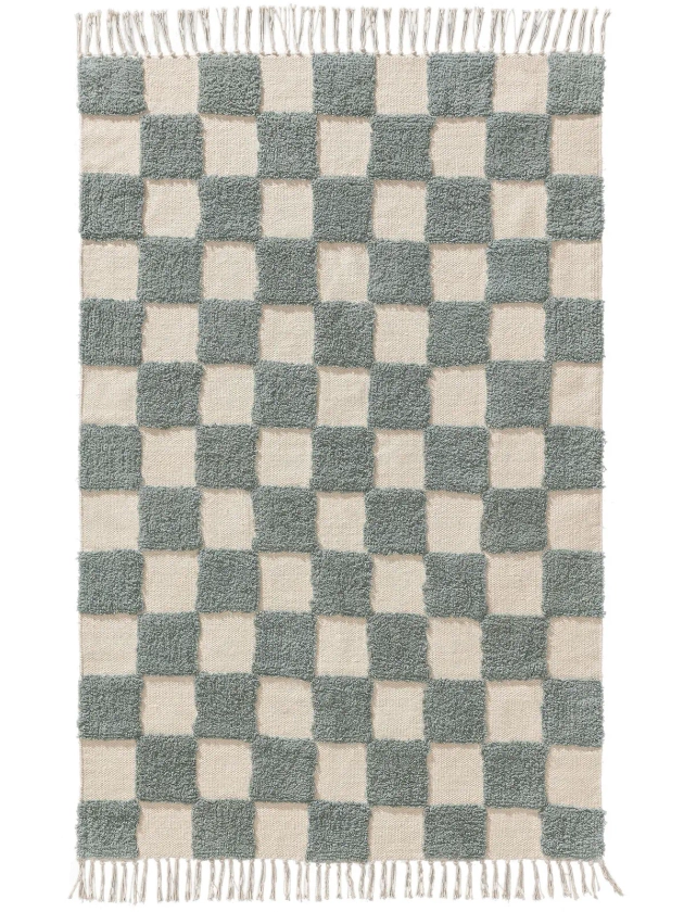 Découvrez Tapis enfant Caro Bleu clair en différentes tailles