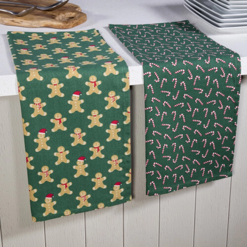 (Gingerbread) Christmas Kitchen Tea Towels Set of 2 45x65cm on OnBuy