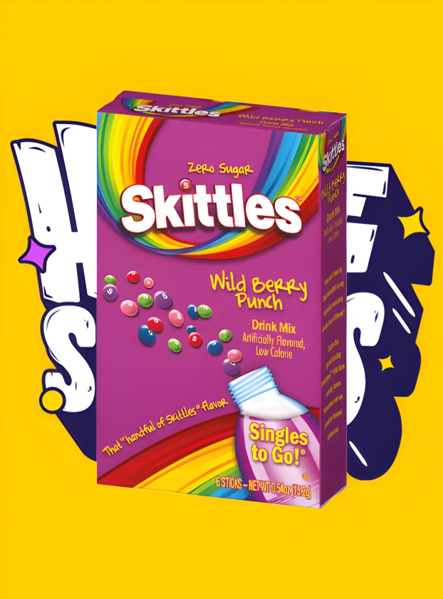 Skittles Singles To Go Wildberry 6ct - Imported from the USA