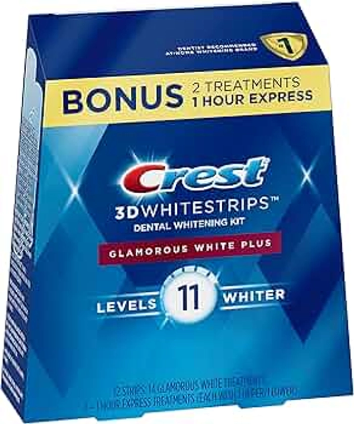 Crest 3D Whitestrips, Glamorous White, Teeth Whitening Strip Kit, 32 Strips (16 Count Pack) -Packaging may vary