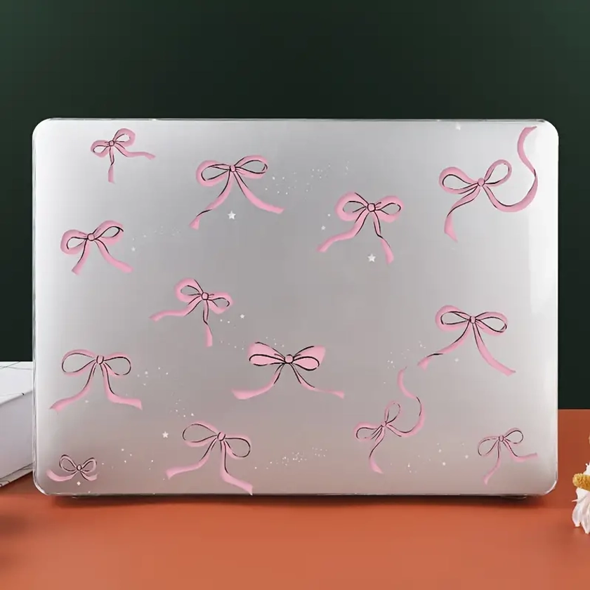 Bow Pattern Hard Shell Case Macbook Resistant Water - Temu