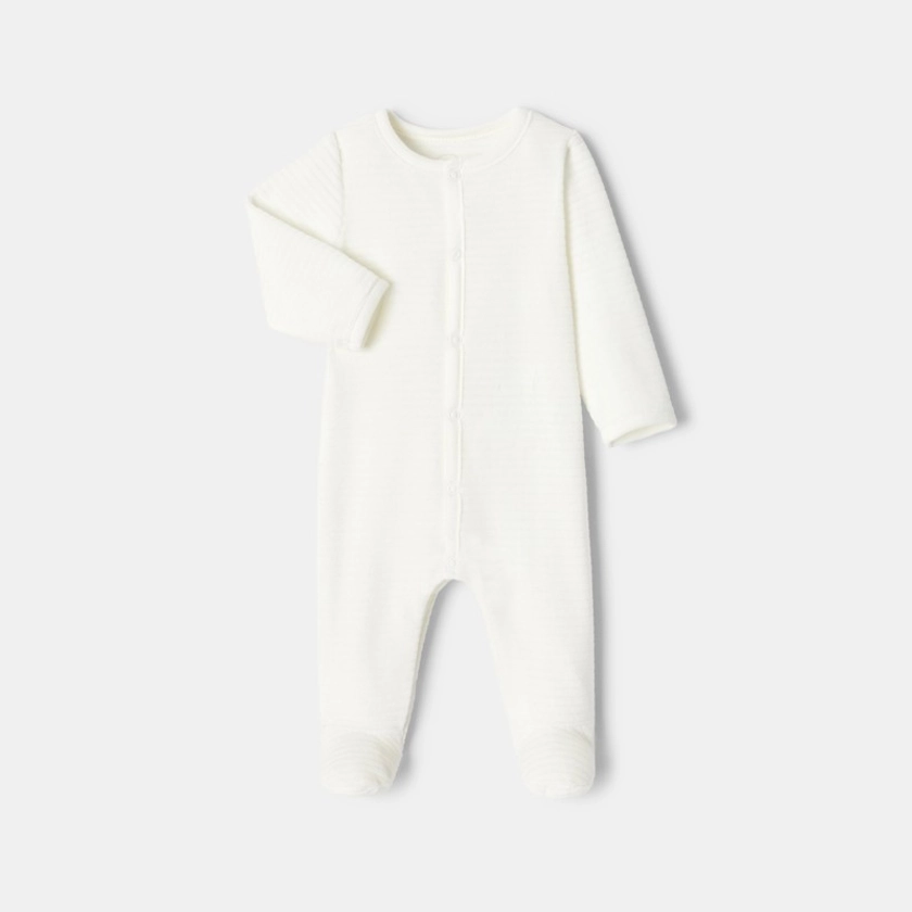 Pyjama en velours côtelé blanc naissance Absorba 