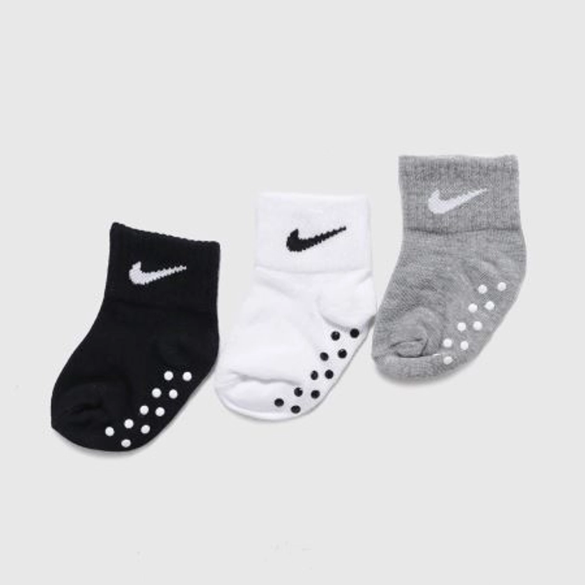 Black Nike Baby Gripper Socks 3 Pack Socks | schuh