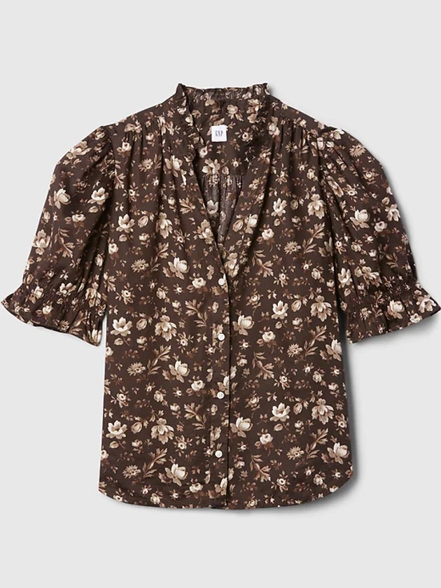 Floral Puff Sleeve Shirt