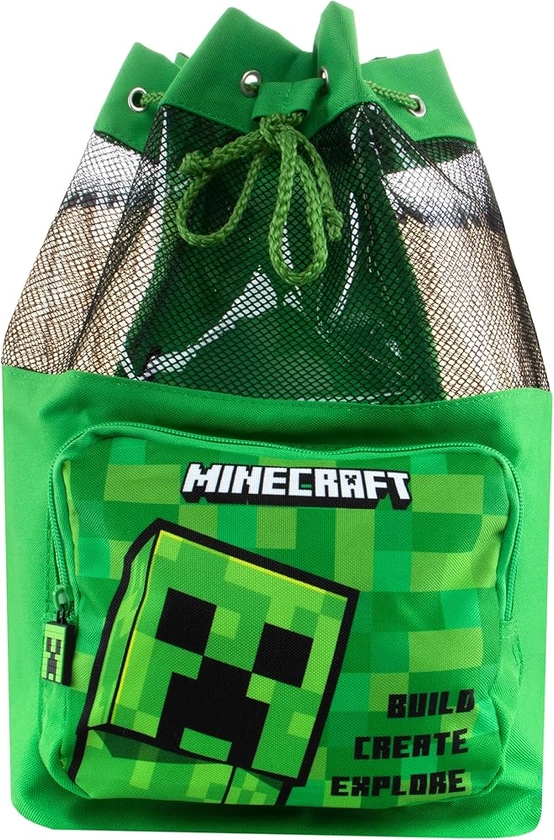 Minecraft Swimming Bag | Creeper Boys Swim Bag | Children’s Swimming Bag | One Size Green