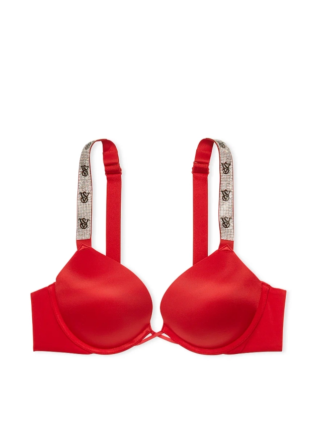 Acheter Soutien-gorge pigeonnant en dentelle à bretelles scintillantes ajoutant 2 tailles de bonnet Bombshell – Commande en ligne – Soutiens-gorge 5000000070 – Victoria's Secret 