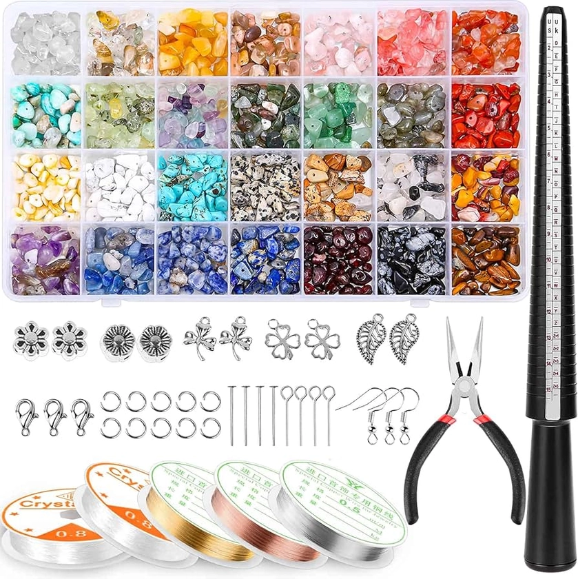 Amazon.com: selizo Jewelry Making Kits for Adults Women with 28 Colors Crystal Beads, 1660Pcs Crystal Bead Ring Maker Kit with Jewelry Making Supplies