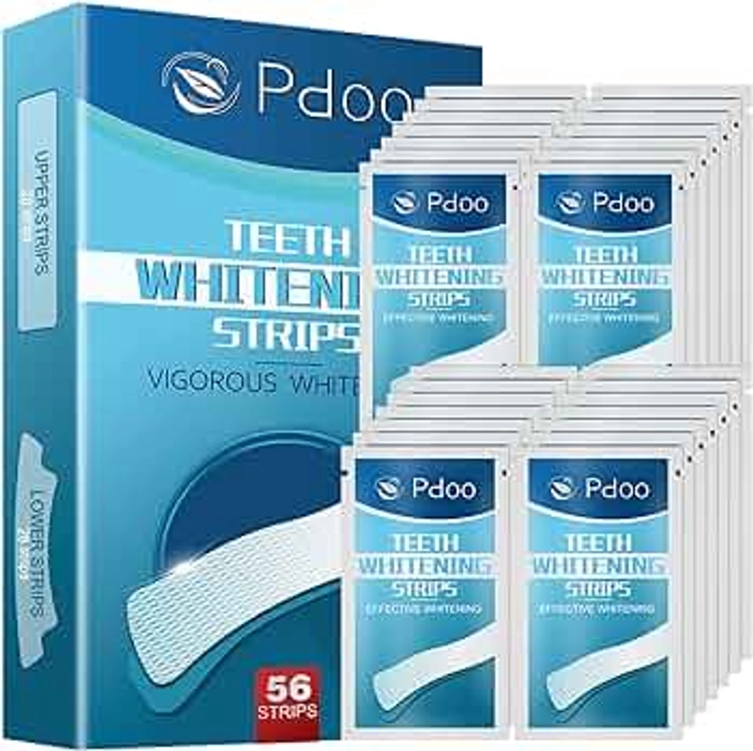 56 Teeth Whitening Strips (28-Day), Non-Sensitive Teeth Whitening Kit, Non-Slip Whitening Strips, Professional Teeth Whitener, Fast-Result Products