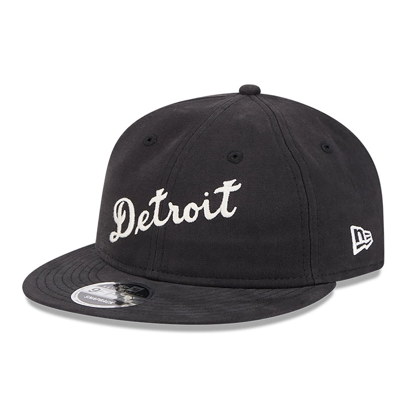 Detroit Tigers Vintage Black Retro Crown 9FIFTY Snapback Cap