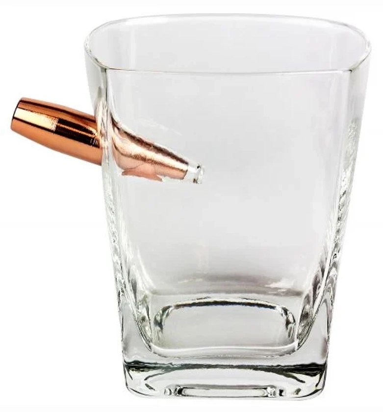 Buy Caliber Gourmet Last Man Standing Bullet Whiskey Glass Clear Glass Online