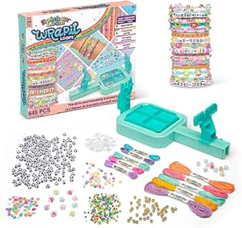 Rainbow Loom: Wrap it Loom Bracelet Maker - DIY Friendship String Bracelet Kit, 600 Beads, 4 Bracelet Styles, Jewelry Crafting Activity, Kids Ages 7+