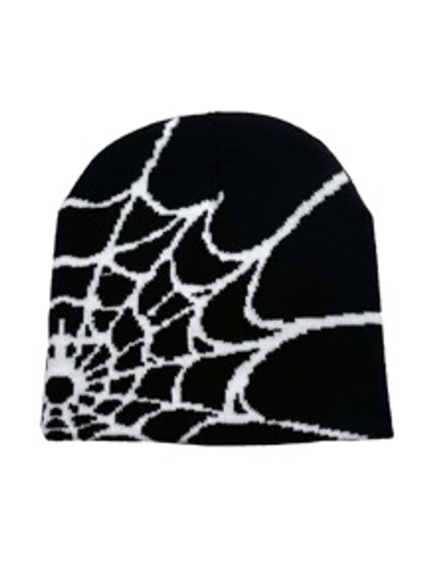 1pc Women Spider Web Pattern Fashionable Beanie For Daily Life
