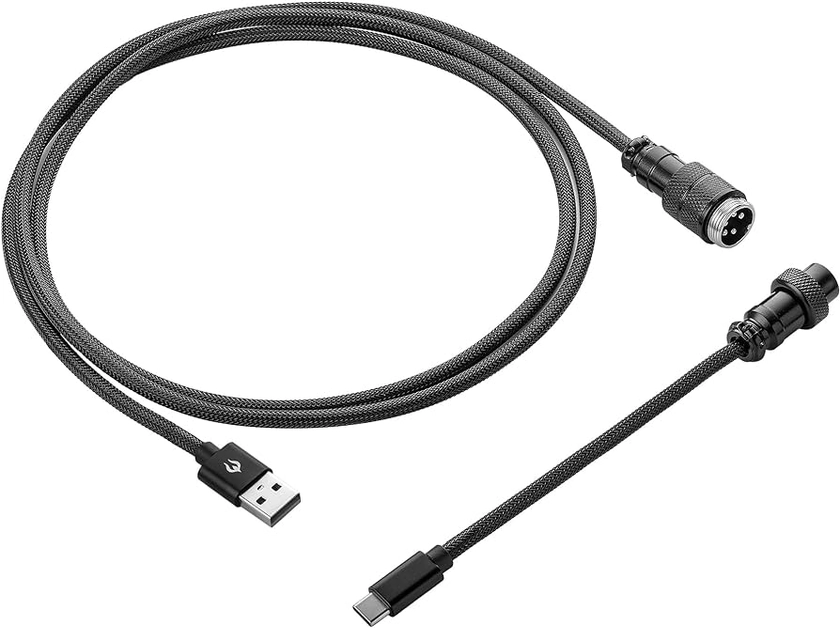 Pro Custom Double Sleeve Straight Keyboard Cable – Black