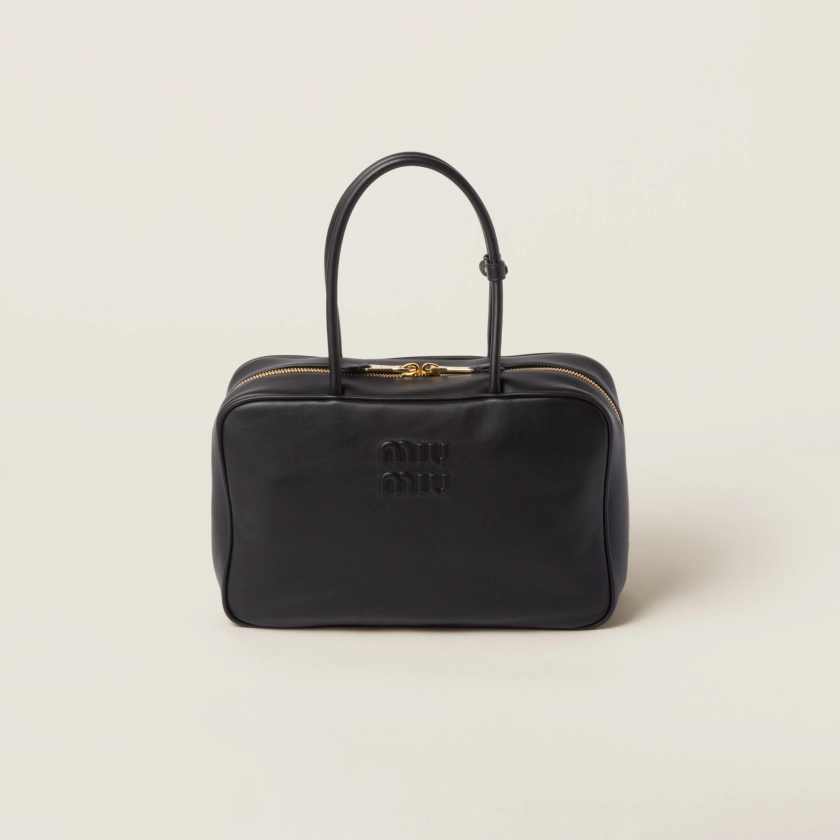 Black Leather Beau Bag | Miu Miu