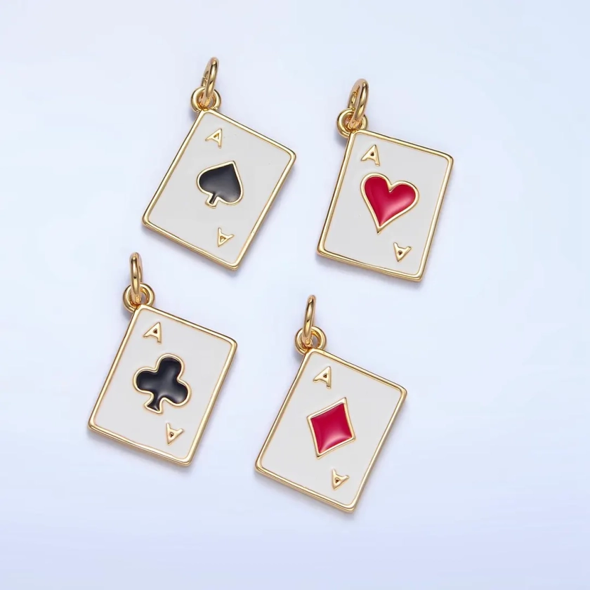 Dainty 24k Gold Filled Heart Ace Playing Card Charm Ace of Spade Poker Pendant Las Vegas Jewelry Inspired X879 - Etsy