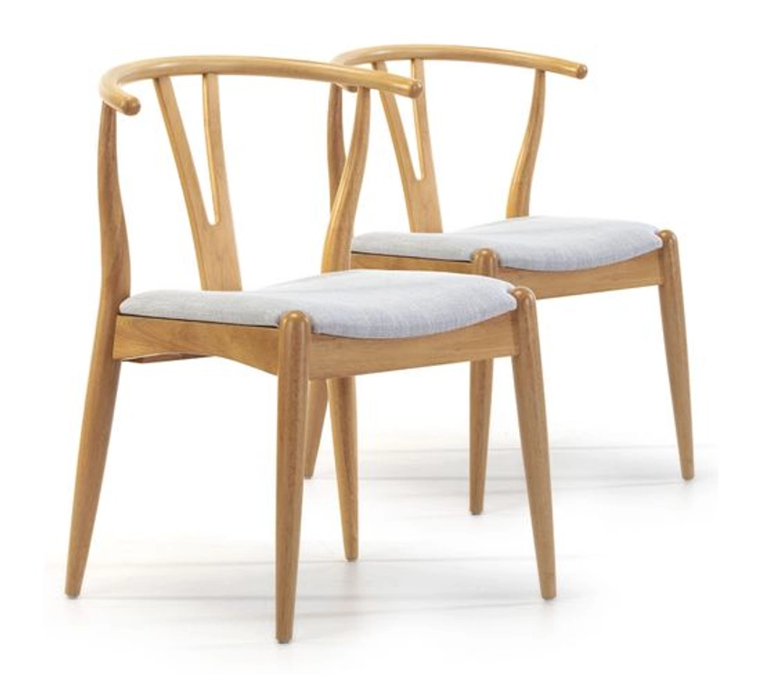 Pack 2 Chaises Rustic, Couleur Chêne, Bois Massif - Chaise BUT