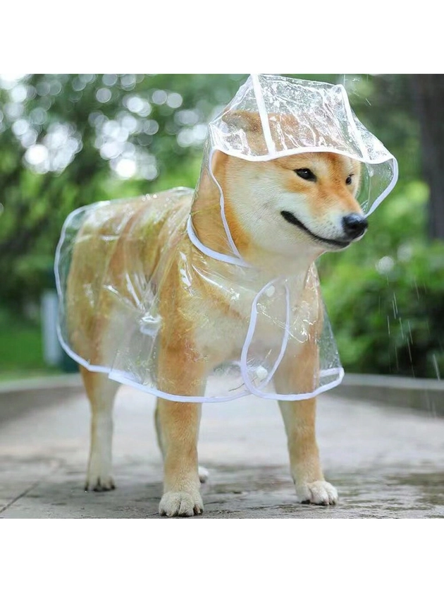 1pc Transparent Pet Raincoat, Suitable For Small, Medium, And Large Dogs, Outdoor Use