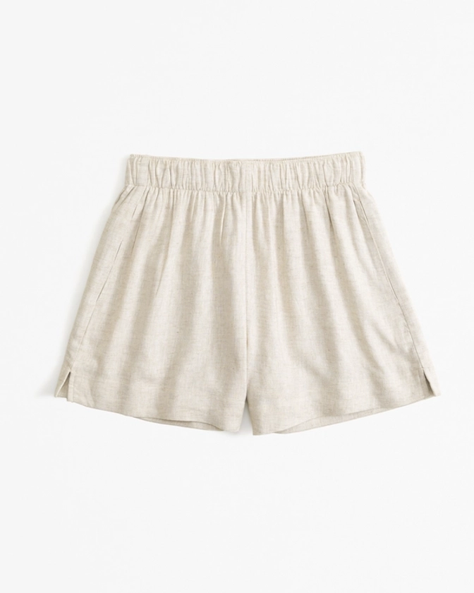 Women's Linen-Blend Pull-On Short | Women's Bottoms | Abercrombie.com