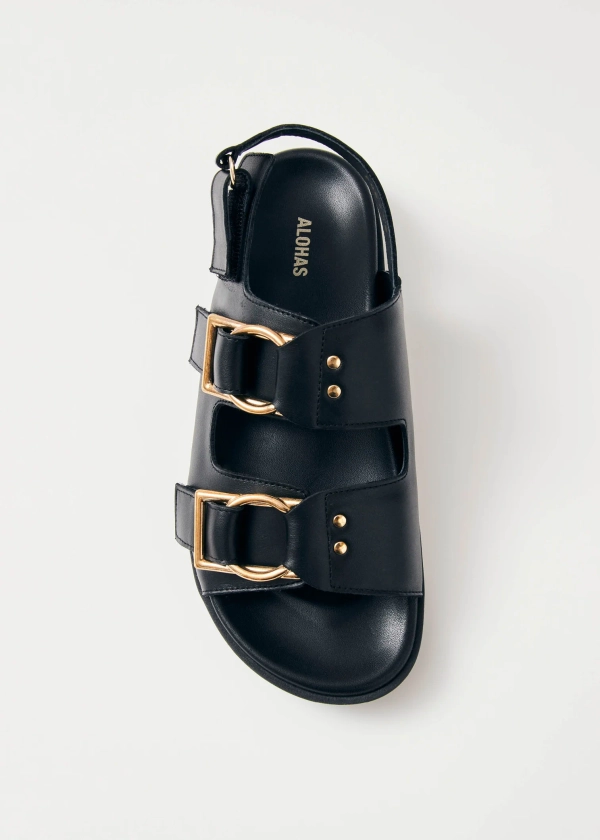 Maui Black Leather Sandals Alohas