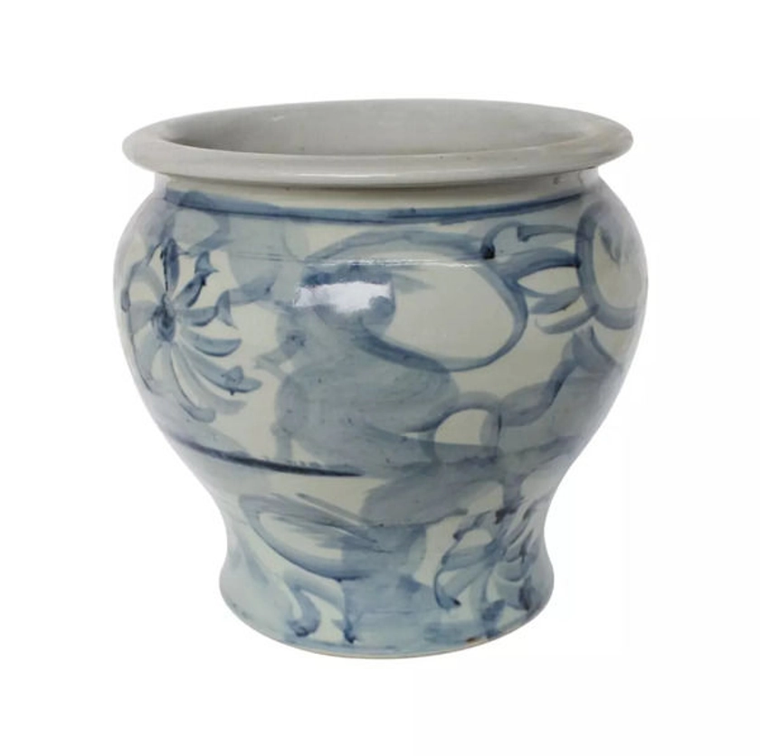 Blue & White Porcelain Silla Flower Pot