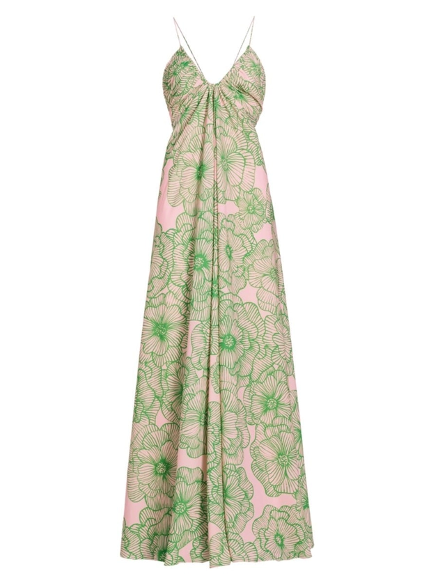 Shop Amur Kaylan Floral Cut-Out Maxi Dress | Saks Fifth Avenue