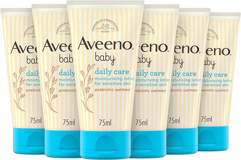 Aveeno Baby, Daily Care Moisturising Lotion, for Sensitive Skin, Unscented, 6 x 75ml : Amazon.co.uk: Baby Products