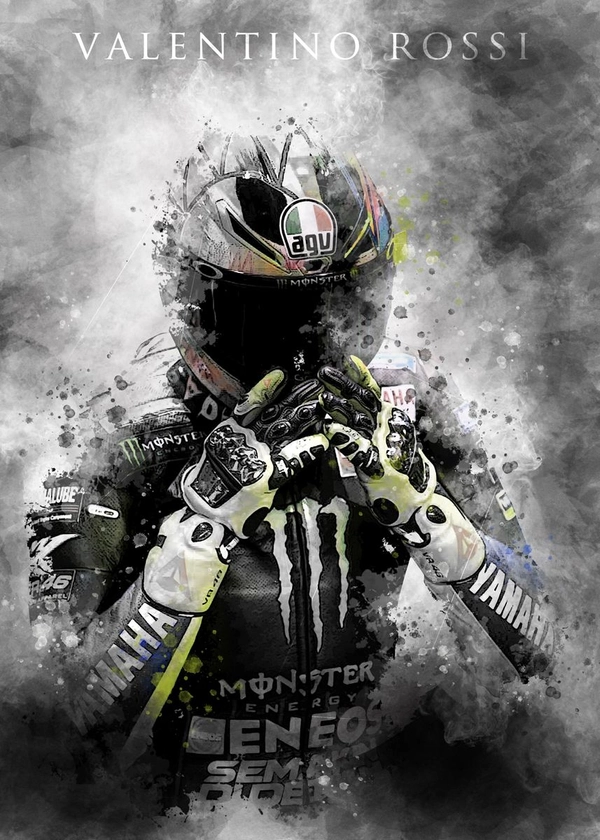 'valentino rossi' Poster, picture, metal print, paint by icha nong | Displate