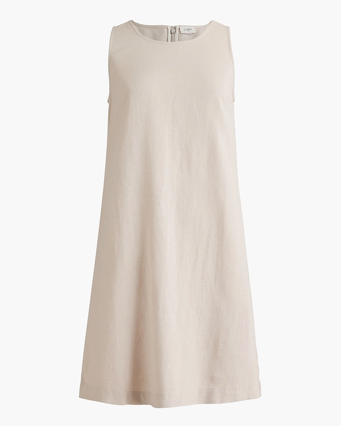 Linen-blend shift mini dress