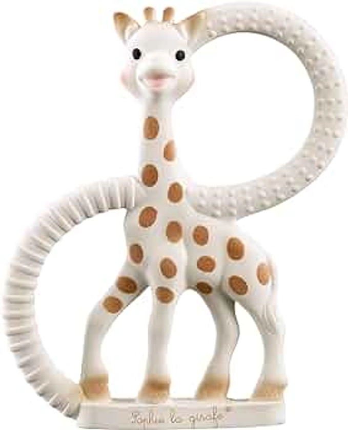 Sophie la girafe Baby Teething Ring, 100% Natural Rubber Phthalate-Free Easy to Grip Baby Teether, Suitable for Newborn Babies - Fresh Touch Box