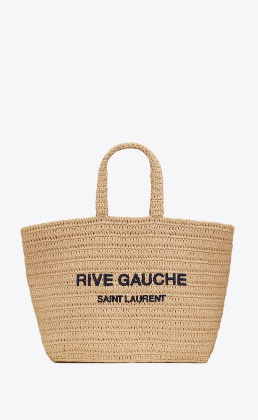 RIVE GAUCHE TOTE IN RAFFIA | Saint Laurent | YSL.com